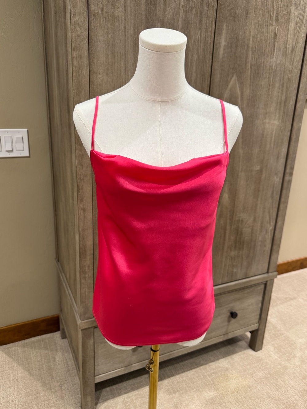 superdown Fuchsia Cowl Neck Satin Camisole